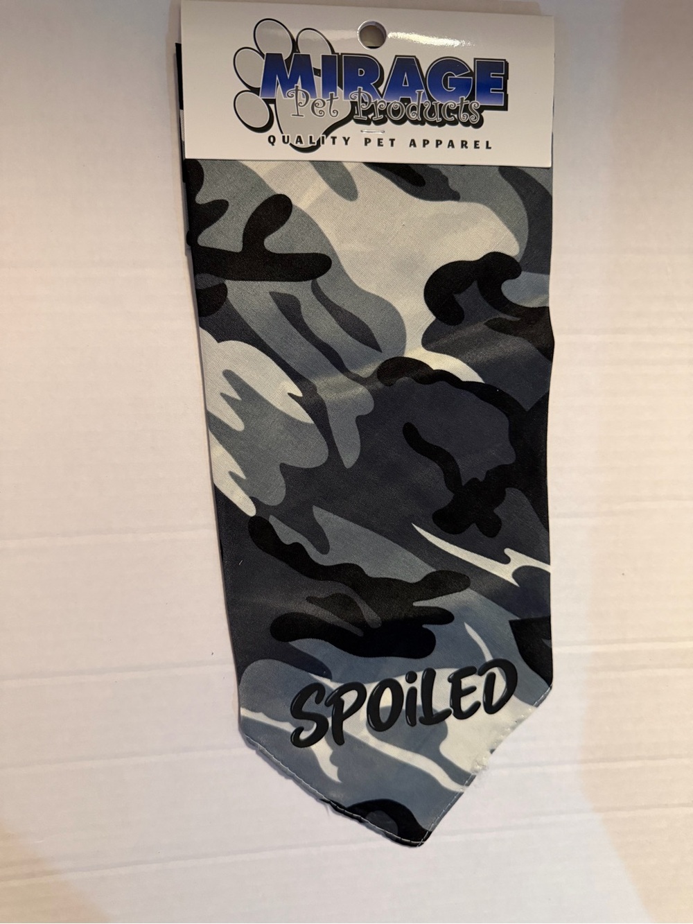 (2) Mirage Pet Products 'Spoiled' Gray Camo Dog Bandana